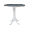 International Concepts Round 36 in Rd Top Ped Table, 12 in Leaf, Bar Ht, White/Heather Gray, 36 W, 48 L, 41.3 in H, Wood K05-36RXT-6B-2 - alternate 5